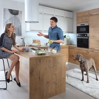 Kuchnia Family Line Hamper w kolorze dąb lancelot — nowoczesna kuchnia na wymiar, MC-Kuchnie Siedlce
